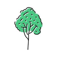 borracha árvore selva Amazonas cor ícone vetor ilustração