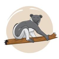 ilustração de animais madagaskar dos desenhos animados do lêmure indri vetor