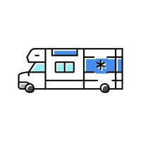 Móvel clínica ambulância cor ícone vetor ilustração