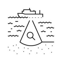 solo oceânico pesquisa petróleo engenheiro linha ícone vetor ilustração