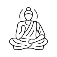 Buda Sidarta gautama linha ícone vetor ilustração