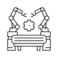 industrial automação mecânico engenheiro linha ícone vetor ilustração
