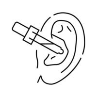 orelha Cuidado audiologista médico linha ícone vetor ilustração