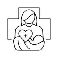 pós-parto Cuidado ginecologista linha ícone vetor ilustração