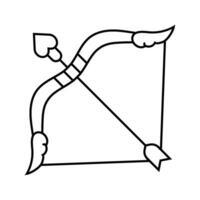 ilustração vetorial de ícone de linha de seta de arco de cupido vetor