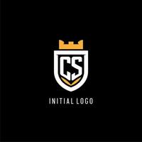 inicial cs logotipo com escudo, esport jogos logotipo monograma estilo vetor