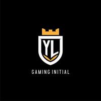 inicial il logotipo com escudo, esport jogos logotipo monograma estilo vetor