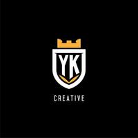 inicial yk logotipo com escudo, esport jogos logotipo monograma estilo vetor