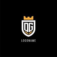 inicial dg logotipo com escudo, esport jogos logotipo monograma estilo vetor