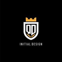 inicial qd logotipo com escudo, esport jogos logotipo monograma estilo vetor