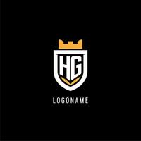 inicial hg logotipo com escudo, esport jogos logotipo monograma estilo vetor