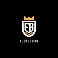 inicial eb logotipo com escudo, esport jogos logotipo monograma estilo vetor