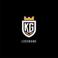 inicial kg logotipo com escudo, esport jogos logotipo monograma estilo vetor