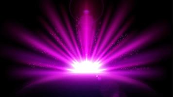 raios violetas com reflexo de lente isolado no fundo preto. ilustração vetorial de resolução widescreen vetor