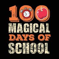 100 dias do escola camiseta Projeto e agrupar vetor