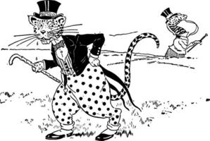 animal alfabeto eu, leopardo, vintage ilustração vetor
