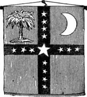 em a dia este sul carolina proclamado soberania, uma bandeira para a Novo Estado estava adotado, vintage ilustração vetor