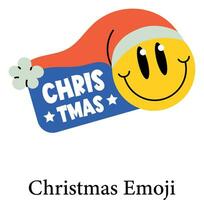 na moda Natal emoji vetor