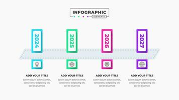 vetor 4 passos ou opções Linha do tempo infográfico apresentação modelo