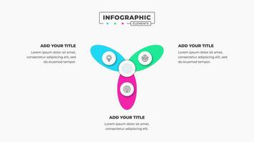 criativo o negócio infográfico elementos com 3 passos ou opções vetor