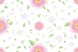 ilustração do Rosa rosa flor com folhas em branco fundo vetor