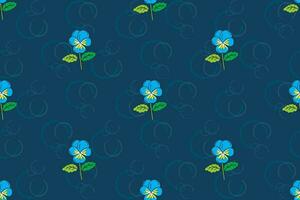 ilustração, a panty flor com círculo em azul fundo. vetor