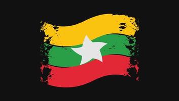 bandeira ondulada do país de myanmar png independência e dia nacional vetor