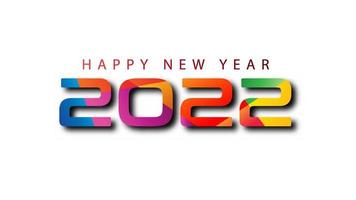 texto colorido para feliz ano novo 2022. adequado para saudação, convites, banner ou projeto de plano de fundo de 2022. vetor