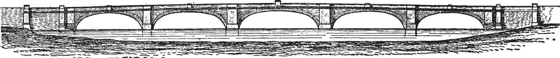 Londres Novo ponte, vintage ilustração. vetor