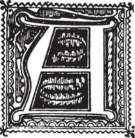 a, inicial ornamentada, ilustração vintage vetor