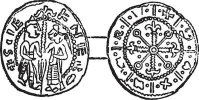moeda do Henry e Estevão, vintage ilustração. vetor