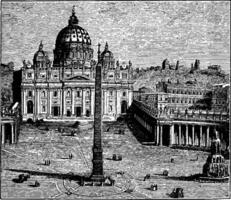 st Peter Igreja e Vaticano Palácio dentro Roma, vintage ilustração. vetor