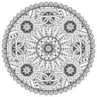 padrão circular em forma de mandala com flor para henna, mehndi, tatuagem, decoração. vetor