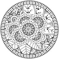 padrão circular em forma de mandala com flor para henna, mehndi, tatuagem, decoração. vetor