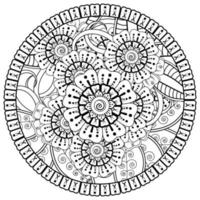 padrão circular em forma de mandala com flor para henna, mehndi, tatuagem, decoração. vetor