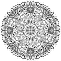 padrão circular em forma de mandala com flor para henna, mehndi, tatuagem, decoração. vetor