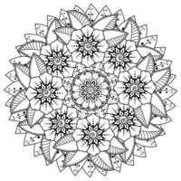 flor mehndi para henna, mehndi, tatuagem, decoração. ornamento decorativo em estilo oriental étnico. ornamento do doodle. página do livro para colorir. vetor