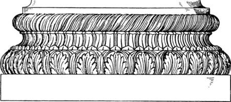 romano base, museu, vintage gravação. vetor