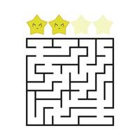 um labirinto quadrado colorido com uma entrada e uma saída. nível de dificuldade. adorável toon. ilustração em vetor plana simples isolada no fundo branco.