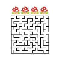um labirinto quadrado colorido com uma entrada e uma saída. nível de dificuldade. adorável toon. ilustração em vetor plana simples isolada no fundo branco.