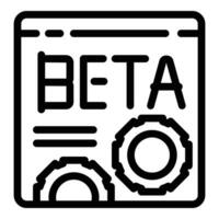 conectados beta versão ícone esboço vetor. tentativas Programas página da web vetor