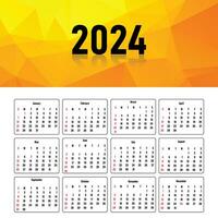 abstrato 2024 calendário modelo Projeto vetor