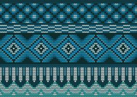 ilustração do tecelagem têxtil padronizar com azul tom cor em Preto fundo. vetor