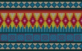 ilustração do tecelagem têxtil padronizar em Preto fundo. vetor