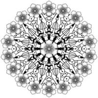 padrão circular em forma de mandala com flor para henna, mehndi, tatuagem, decoração. vetor