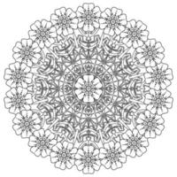 padrão circular em forma de mandala com flor para henna, mehndi, tatuagem, decoração. vetor