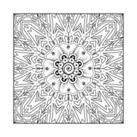 flor mehndi, ornamento decorativo em estilo oriental étnico, ornamento de doodle, desenho de mão de contorno. página do livro para colorir. vetor