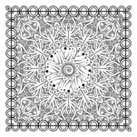 flor mehndi, ornamento decorativo em estilo oriental étnico, ornamento de doodle, desenho de mão de contorno. página do livro para colorir. vetor