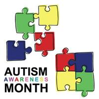 colorida quebra-cabeças ou enigma fita Como uma símbolo do autismo conhecimento. quebra-cabeças fita para autismo conhecimento. mundo autismo dia. vetor