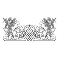 vintage decorativo caligrafia ornamental querubim silhueta vetor Projeto
